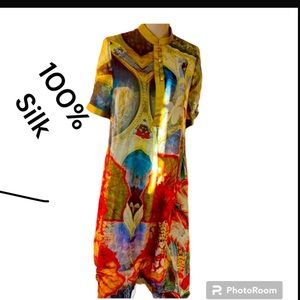 🌹Vintage %100 Silk Dress🌹Delicate & beautiful🌹